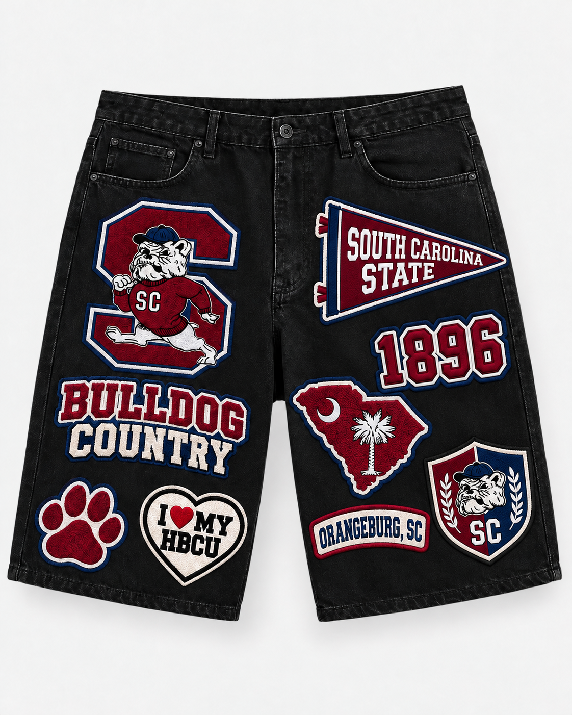 SC STATE Patchwork Shorts