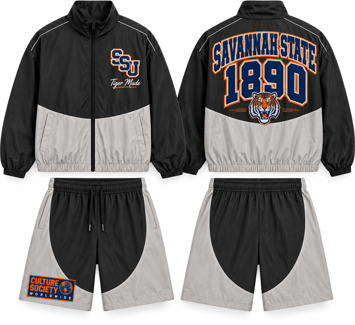 Savannah State Windbreaker Set  (LONG Shorts)