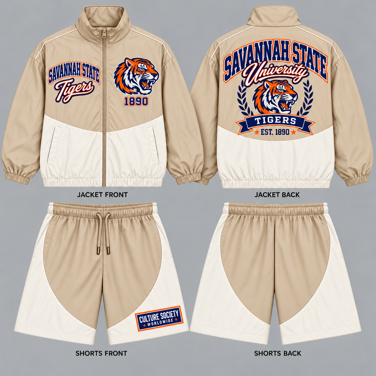 Savannah State Windbreaker Set  (LONG Shorts)